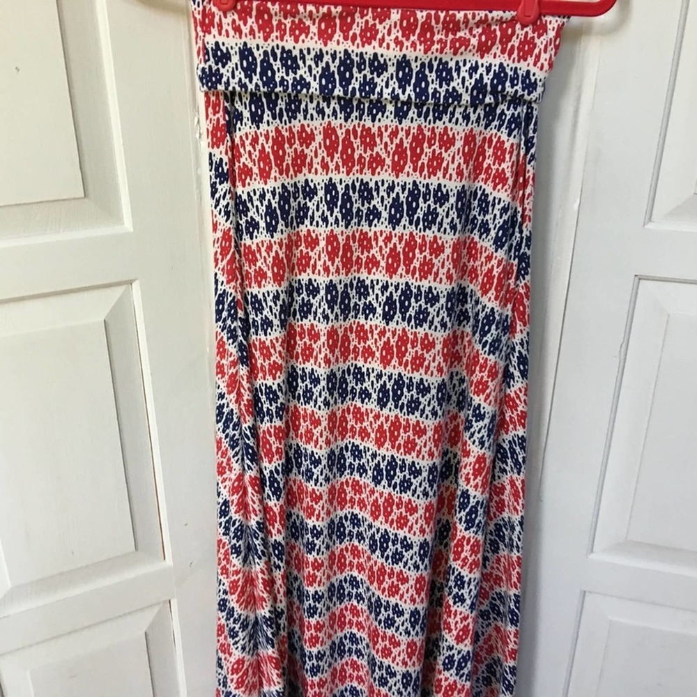 LuLaRoe Red, White, & Blue Maxi Skirt - Picture 9 of 13